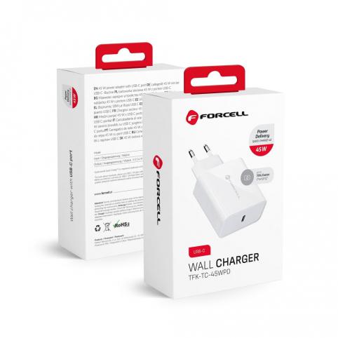 Cargador para de pared forcell con cable usb tipo c 