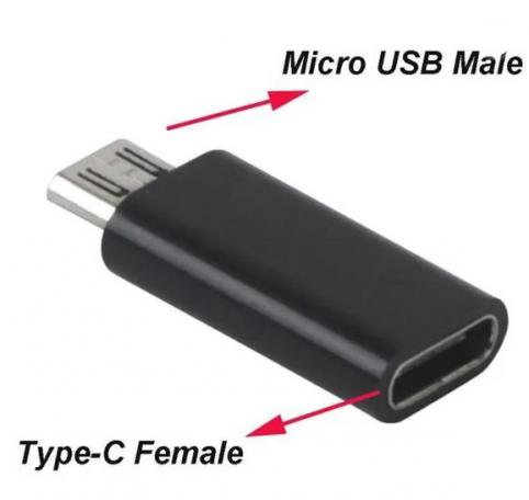 Adaptador micro usb a usb-c hembra
