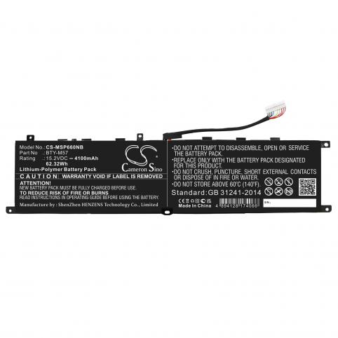 Bateria  msi bty m57