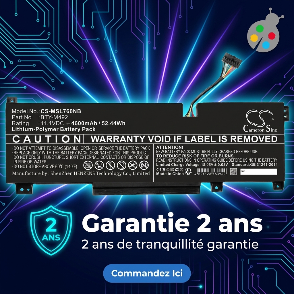 Bateria ordenador portatil y notebook msi katana gf76 11ue