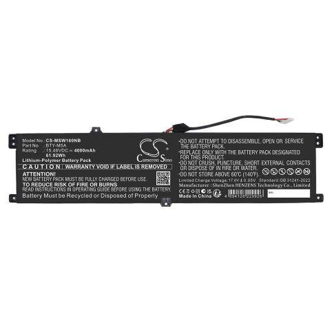 Batería para msi sword 16 hx b14vfkg-056uk