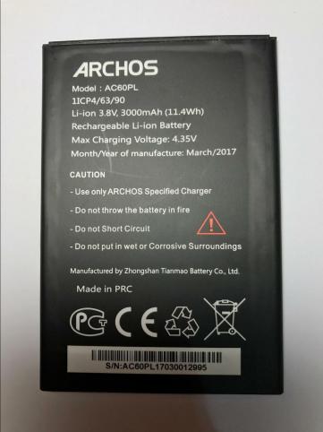 Batería para teléfono archos platinum 60